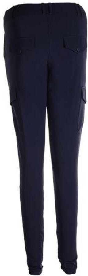 TQ-Amsterdam high waist slim fit cargobroek Karin van travelstof donkerblauw