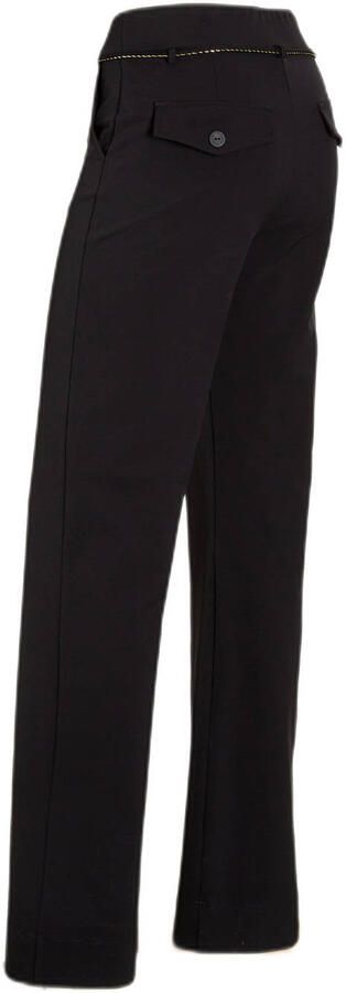 TQ-Amsterdam high waist straight fit pantalon Romee van travelstof zwart