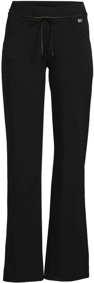 TQ-Amsterdam high waist straight fit pantalon Romee van travelstof zwart