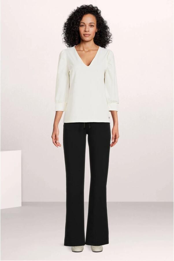 TQ-Amsterdam high waist straight fit pantalon Romee van travelstof zwart - Foto 3