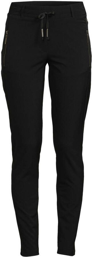 TQ-Amsterdam high waist tapered fit pantalon Maud van travelstof zwart