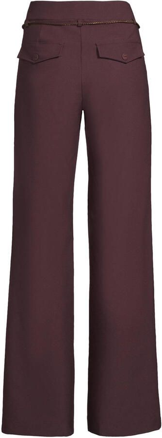 TQ-Amsterdam travelstof straight leg casual broek donkerpaars - Foto 3