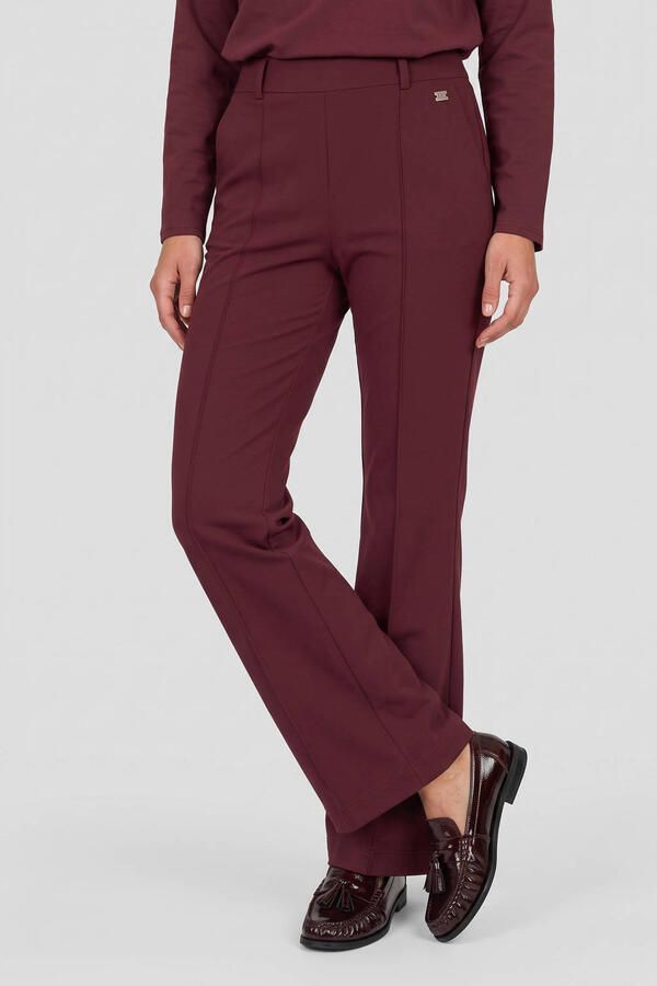 TQ-Amsterdam travelstof flared broek donkerrood