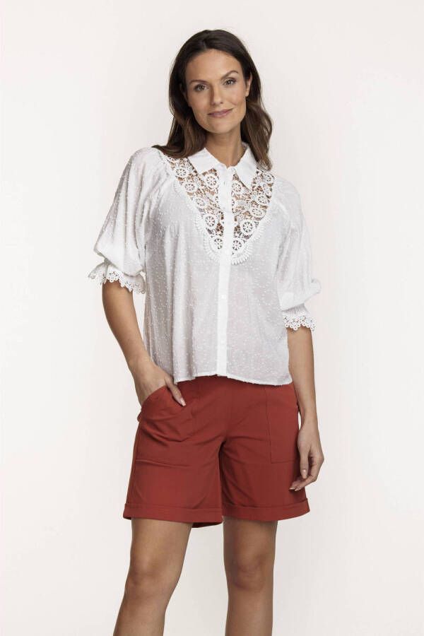 Tramontana blouse met kant wit