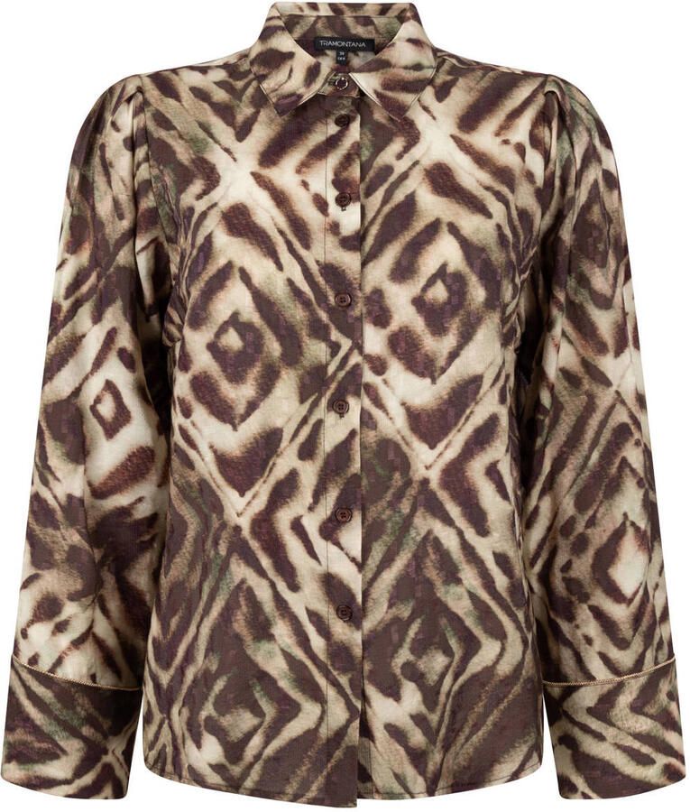 Tramontana blouse met print bruin