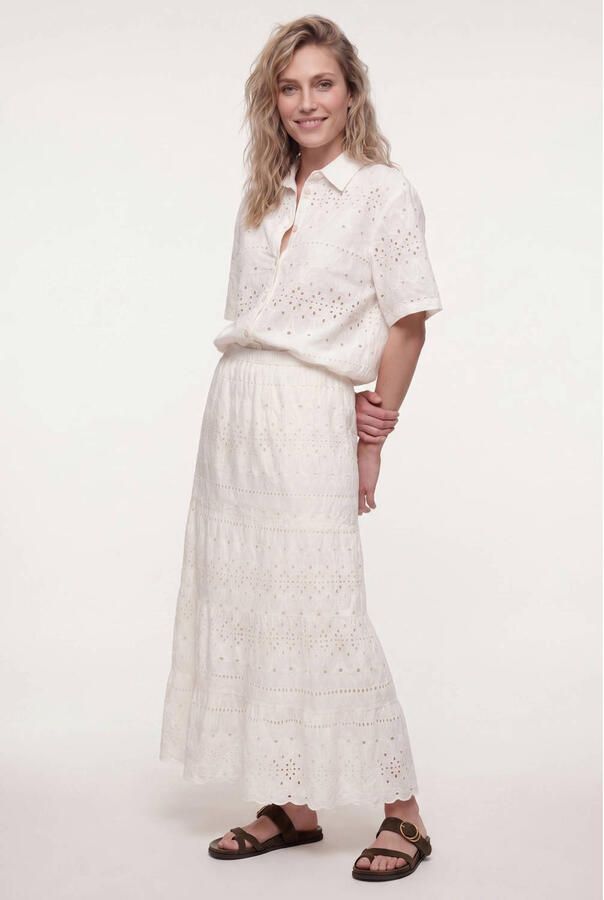 Tramontana broderie maxi rok ecru - Foto 2