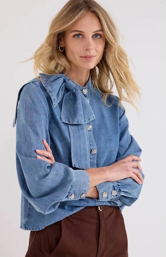 Tramontana denim blouse mediumblauw