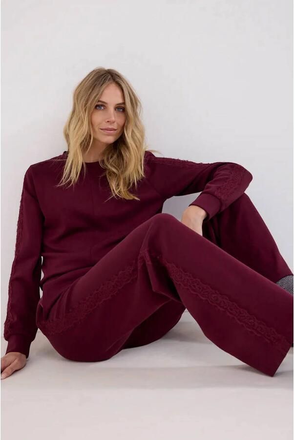 Tramontana flared broek donkerrood - Foto 2