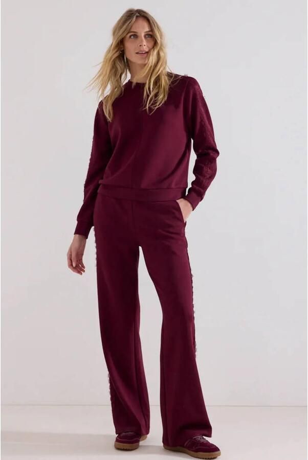 Tramontana flared broek donkerrood