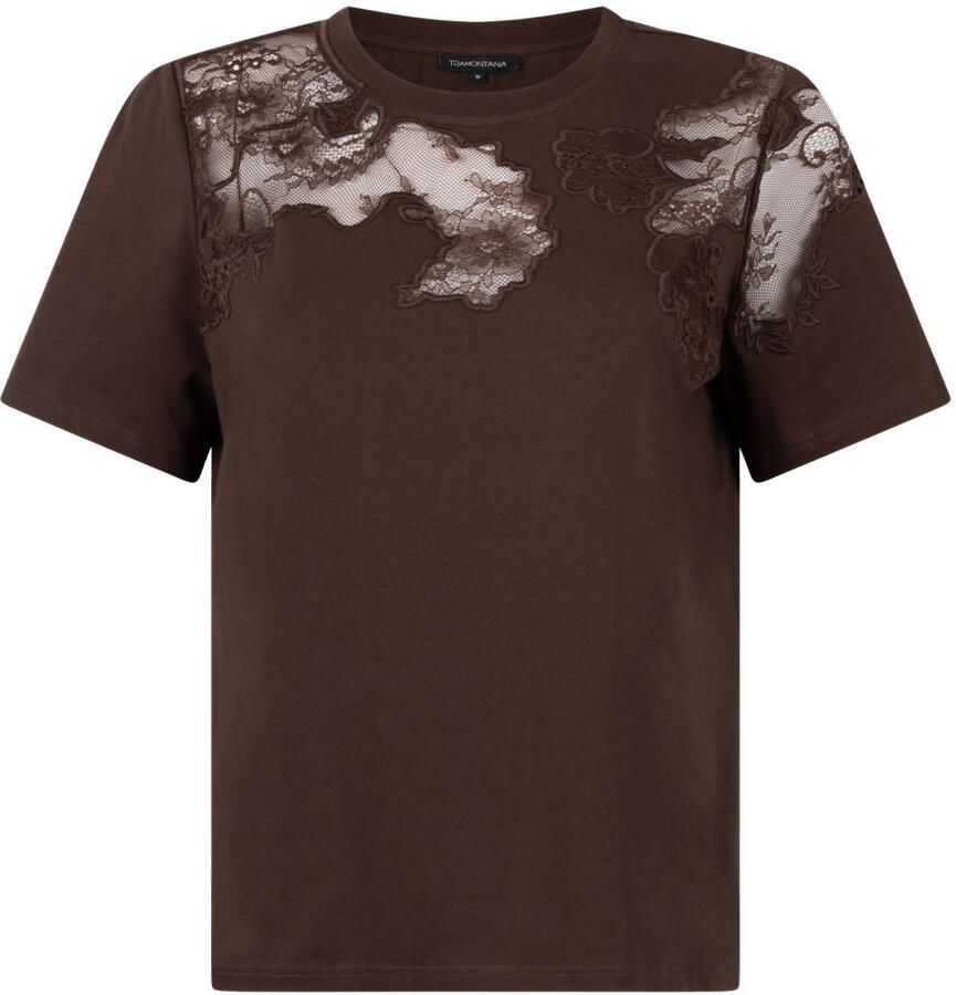 Tramontana gebloemd T-shirt bruin