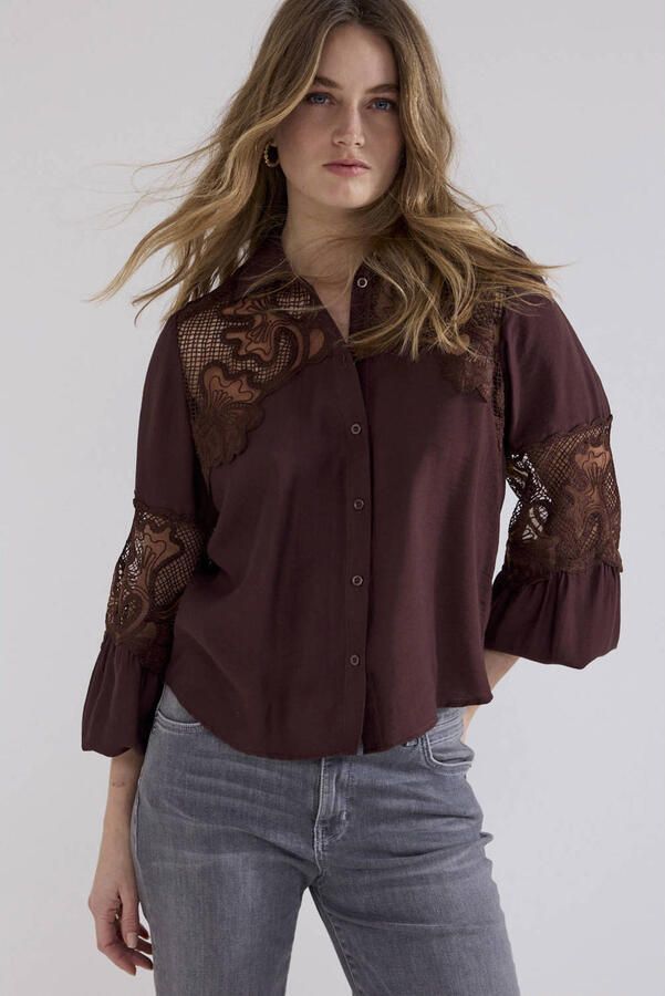 Tramontana gebloemde blouse bruin
