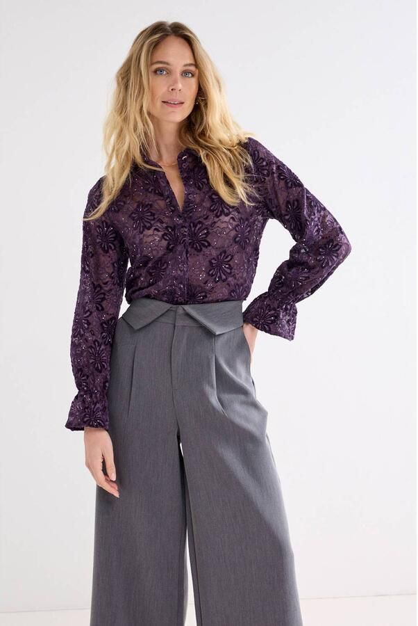 Tramontana gebloemde blouse paars