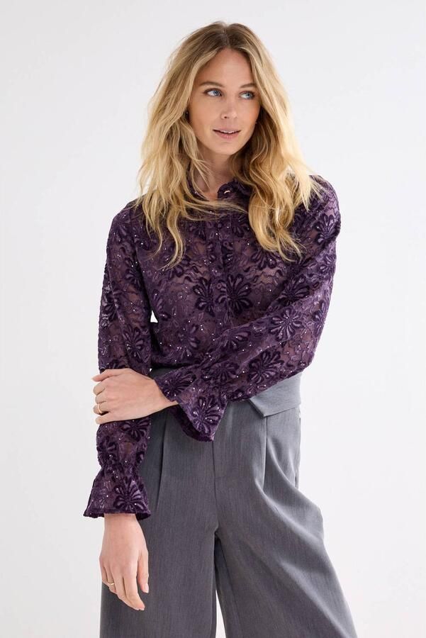 Tramontana gebloemde blouse paars - Foto 3
