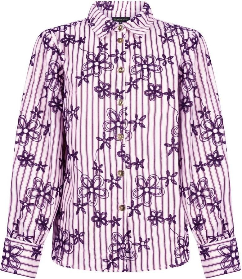 Tramontana gebloemde blouse paars