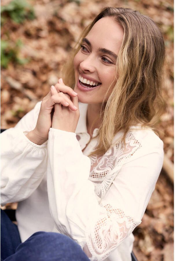 Tramontana gebloemde blouse wit