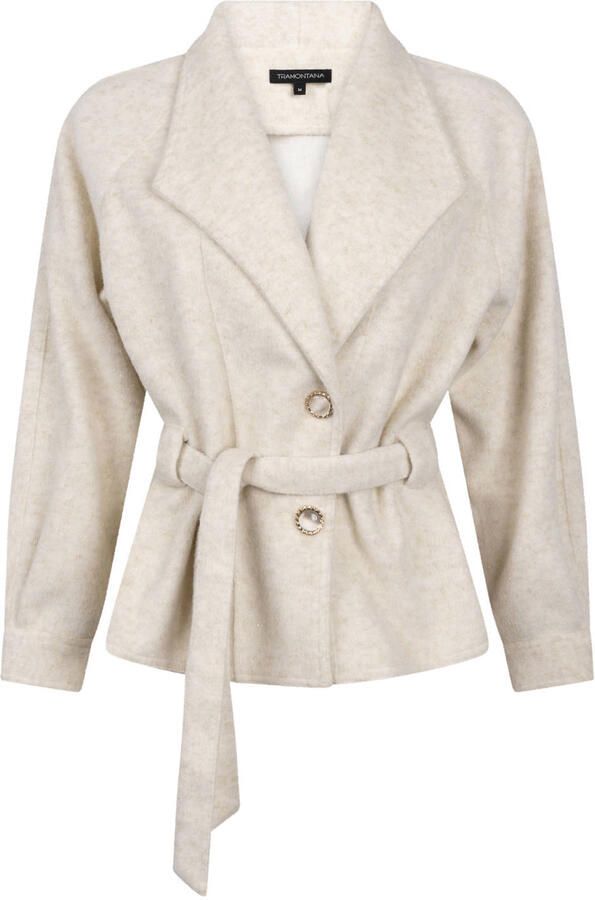 Tramontana gemêleerde getailleerde blazer met wol beige