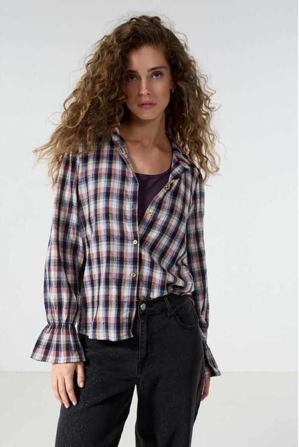 Tramontana geruite blouse meerkleurig