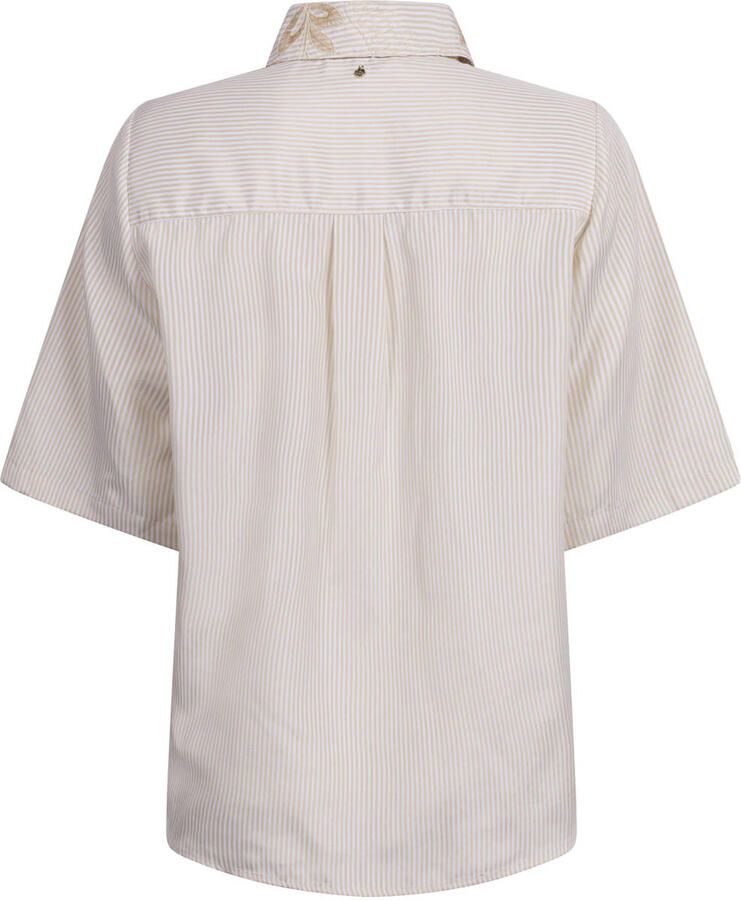 Tramontana gestreepte blouse met borduursels beige - Foto 2