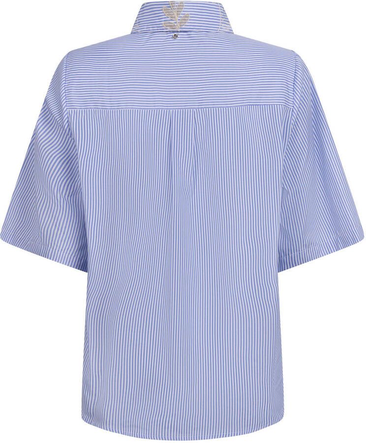 Tramontana gestreepte blouse met borduursels blauw - Foto 2