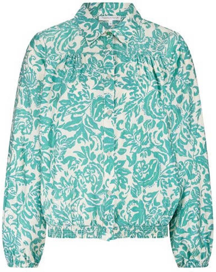 Tramontana gestreepte blouse turquoise