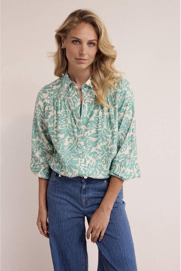 Tramontana gestreepte blouse turquoise - Foto 2
