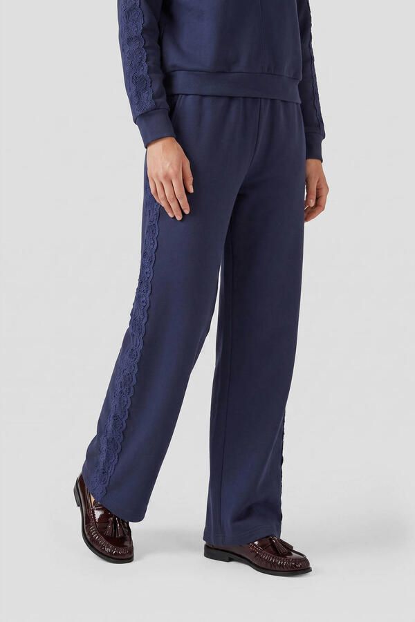 Tramontana high waist loose fit broek donkerblauw