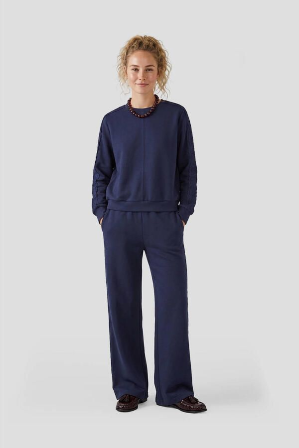 Tramontana katoenen sweater donkerblauw - Foto 3