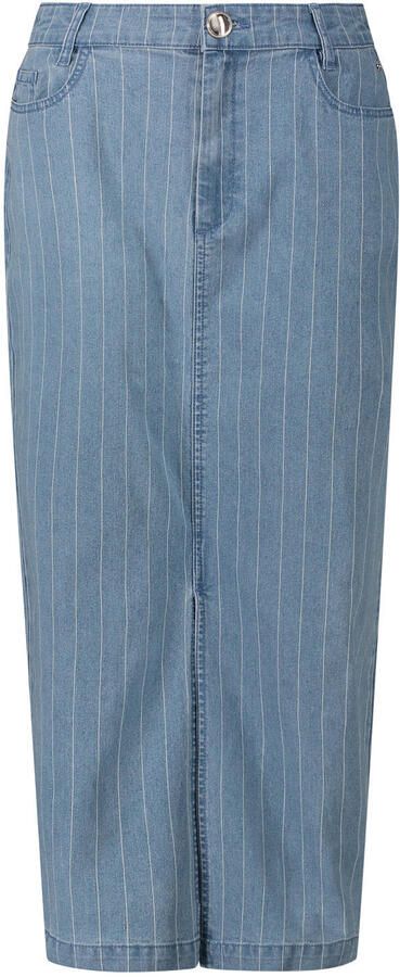 Tramontana Pinstripe Denim Maxi Skirt Blue Dames