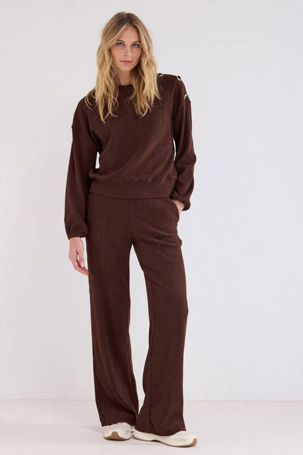 Tramontana loose fit broek donkerbruin - Foto 2