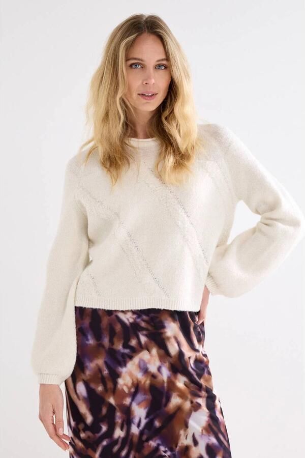 Tramontana mesh midi kokerrok met print paars