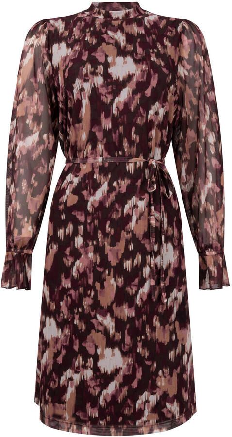 Tramontana midi jurk met print donkerrood