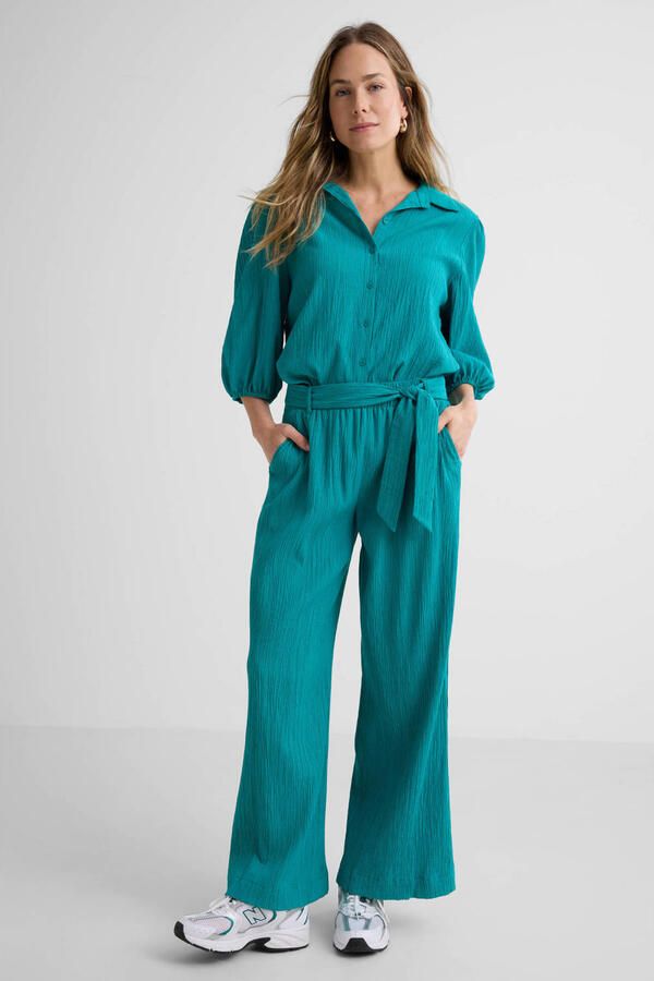 Tramontana straight high waist broek groen