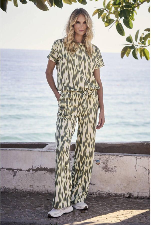 Tramontana straight high waist broek groen - Foto 3