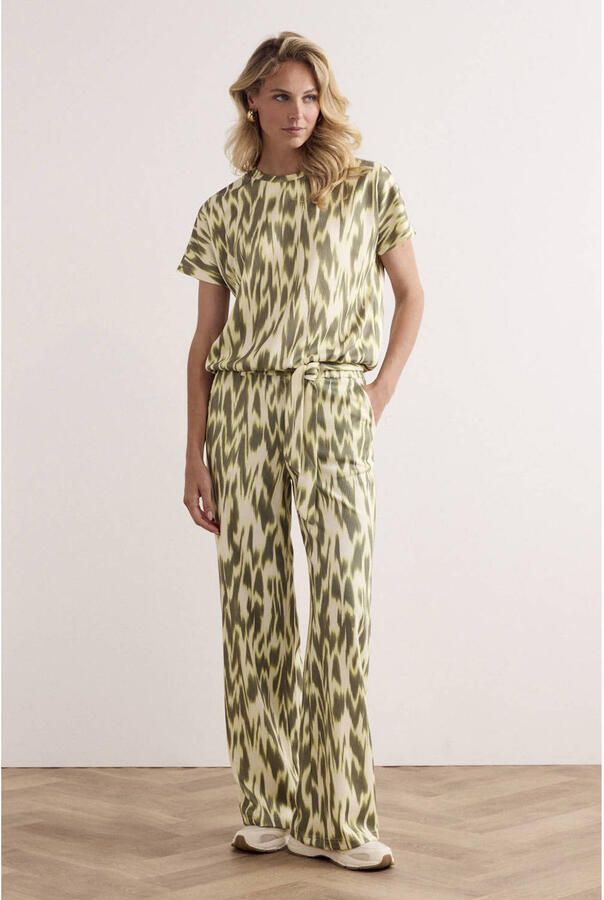 Tramontana straight high waist broek groen