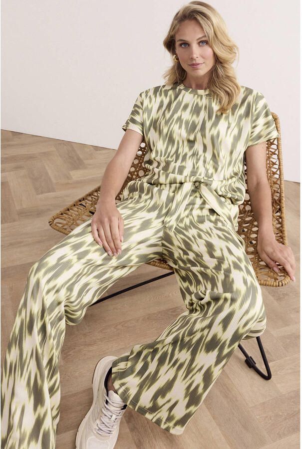 Tramontana straight high waist broek groen - Foto 2