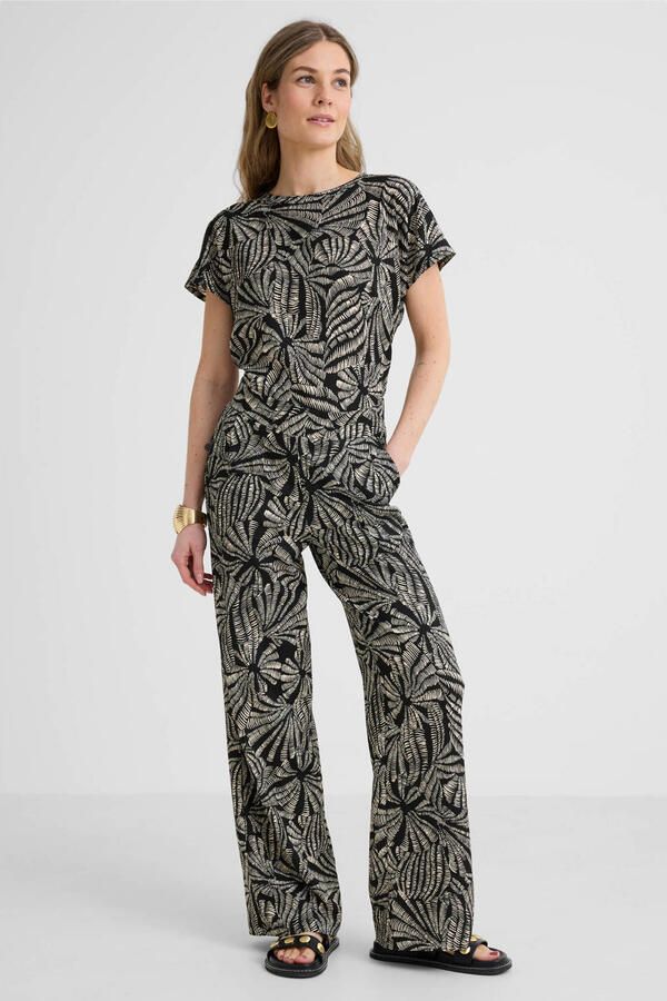 Tramontana straight regular waist casual broek zwart - Foto 2