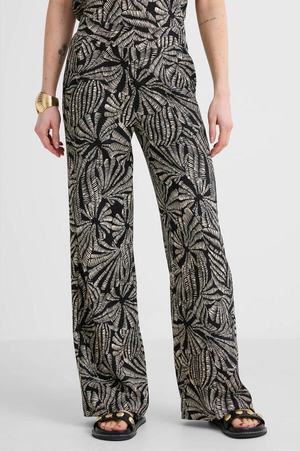 Tramontana straight regular waist casual broek zwart