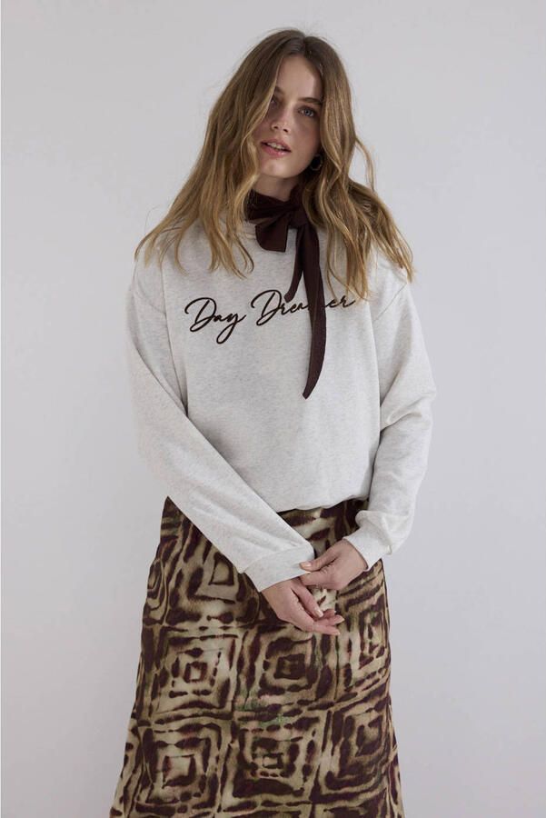 Tramontana sweater met tekst grijs