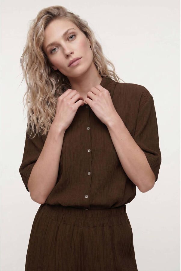 Tramontana viscose blouse bruin - Foto 3