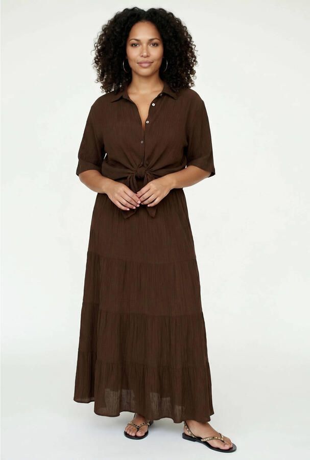 Tramontana viscose maxi rok bruin - Foto 2