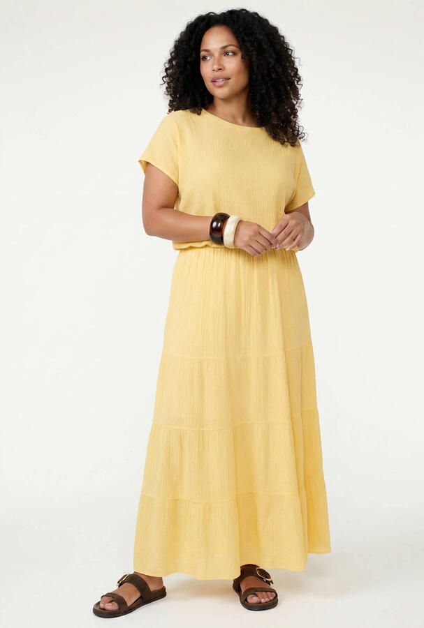 Tramontana viscose maxi rok geel