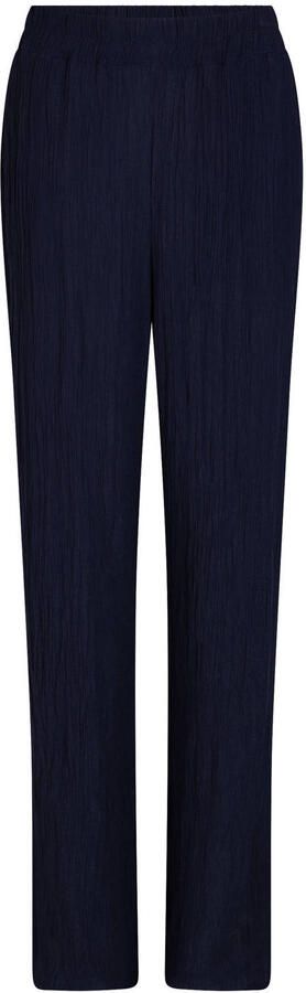 Tramontana viscose straight fit broek met textuur donkerblauw - Foto 3