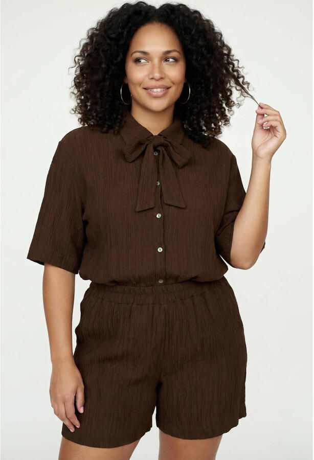 Tramontana viscose straight fit short bruin