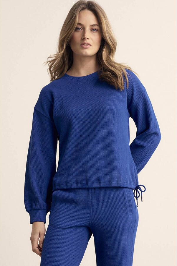 Tramontana wide leg high waist broek blauw