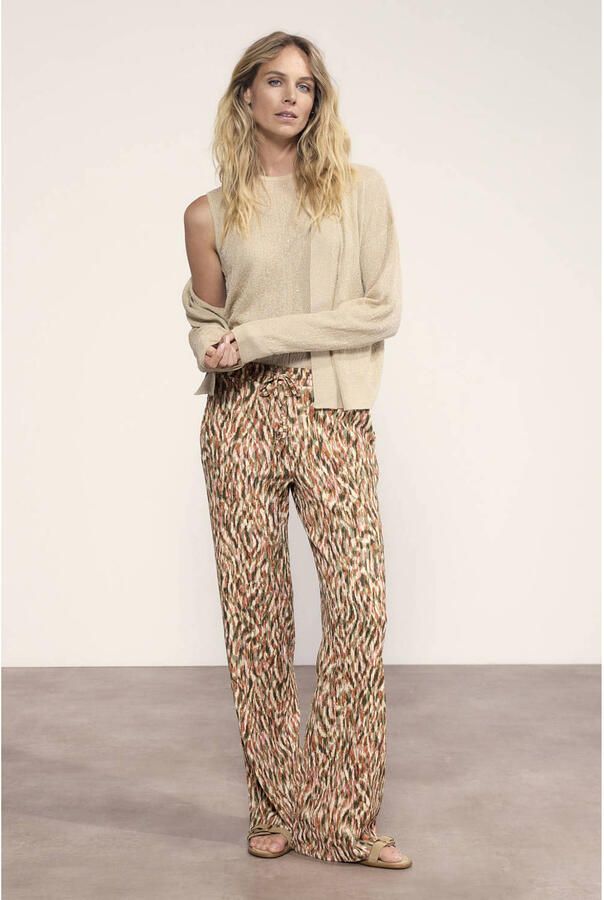 Tramontana wide leg regular waist broek multi