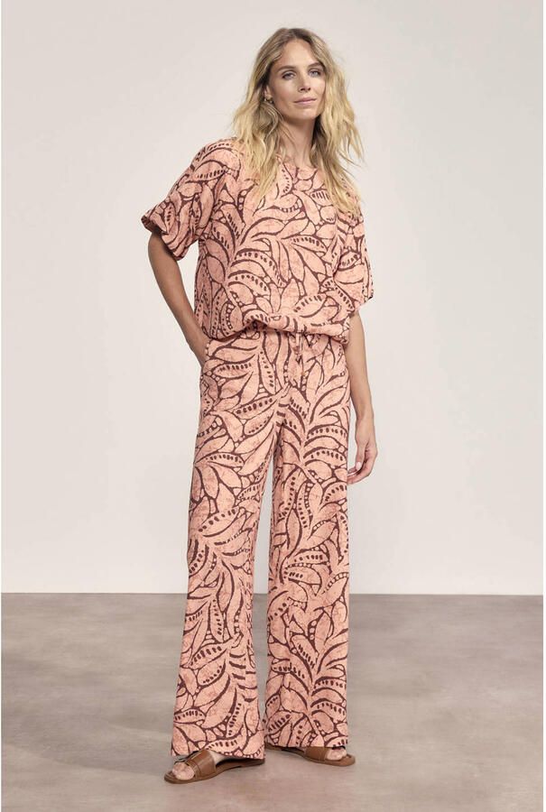 Tramontana wide leg regular waist broek oranje