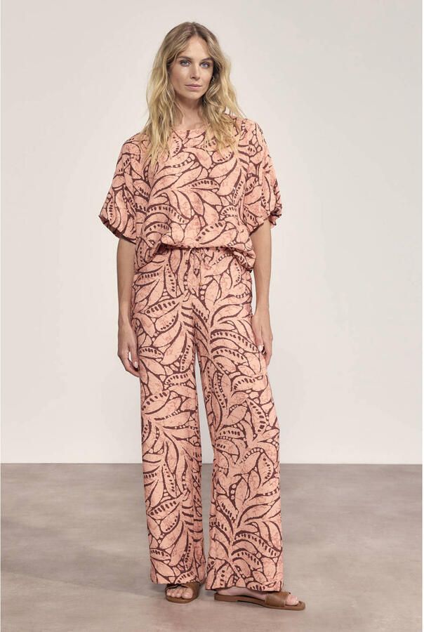 Tramontana wide leg regular waist broek oranje - Foto 3