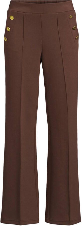 Tramontana wide leg regular waist casual broek donkerbruin