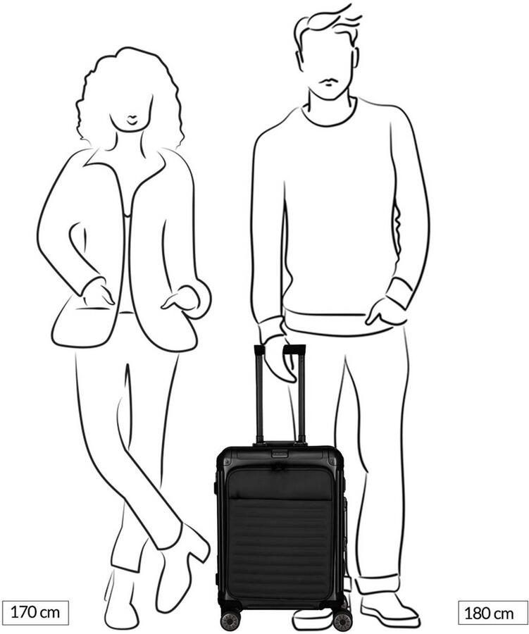 Travelite trolley Next 2.0 Aluminium 55 cm. zwart - Foto 2