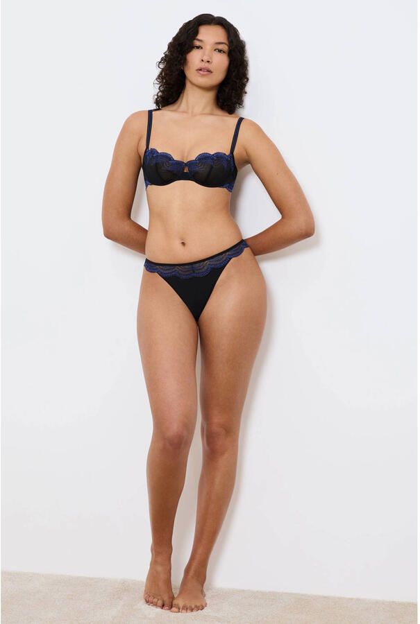 Triumph niet-voorgevormde beugelbh Comfort Glam zwart blauw - Foto 2